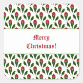 Personalisierte elegante Abstrakte Rote Rosen und Quadratischer Aufkleber (Vorderseite)