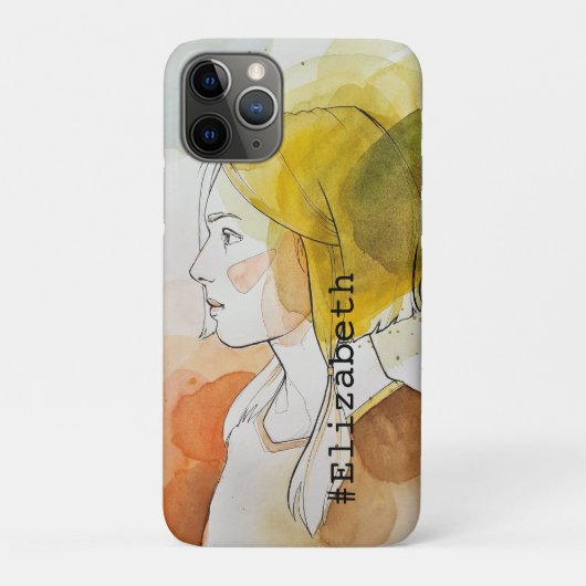 Personalisierte, elegante Aquarellmalerei Case-Mate iPhone Hülle (Rückseite)