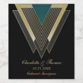 Personalisierte Elegante Art Deco Weinetikett (Einzelnes Label)