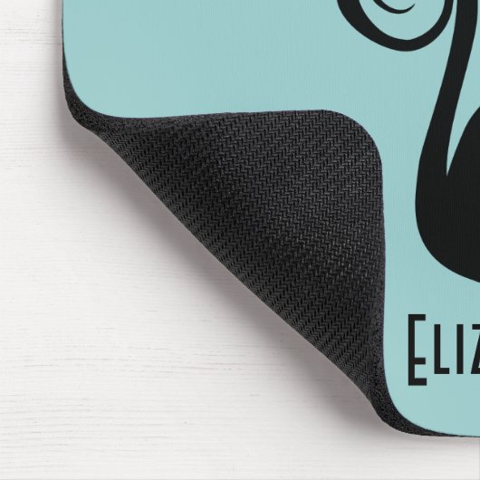 Personalisierte Elegante Black Cat Mousepad (Ecke)