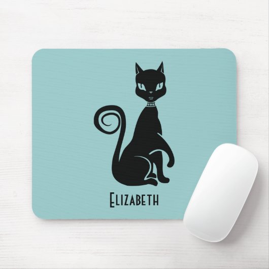 Personalisierte Elegante Black Cat Mousepad (Mit Mouse)