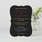 Personalisierte, elegante Black Gold Silver Weddin Einladung (Stehend Vorderseite)