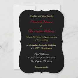Personalisierte, elegante Black Gold Silver Weddin Einladung