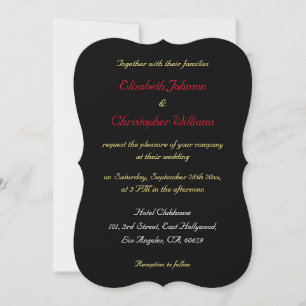 Personalisierte, elegante Black Gold Silver Weddin Einladung