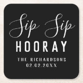 Personalisierte Elegante Black Sip Rechteckiger Pappuntersetzer (Vorderseite)