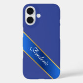 Personalisierte elegante blaue und goldene iPhone- Case-Mate iPhone Hülle (Rückseite)