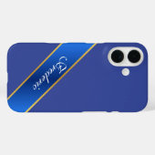 Personalisierte elegante blaue und goldene iPhone- Case-Mate iPhone Hülle (Rückseite (Horizontal))