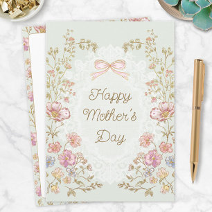 Personalisierte elegante Blumen zum glücklichen Mu Karte