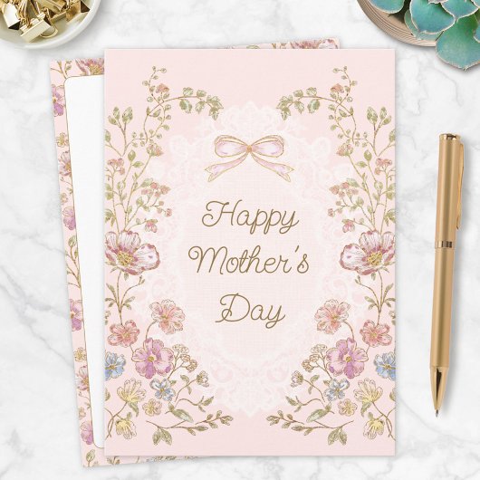 Personalisierte elegante Blumen zum Muttertag Karte