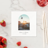 Personalisierte elegante Bogen-Hochzeits-Cocktail- Serviette (Beispiel)