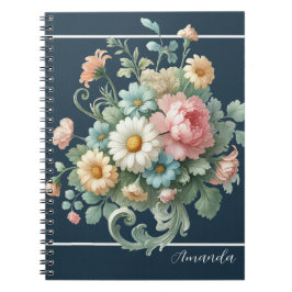 Personalisierte elegante botanische Blumen-Wasserf Notizblock