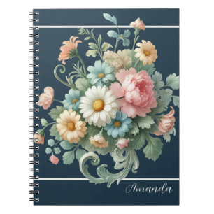 Personalisierte elegante botanische Blumen-Wasserf Notizblock