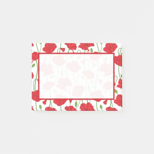 Personalisierte Elegante Botanische Rote Mohnblume Post-it Klebezettel (Vorderseite)