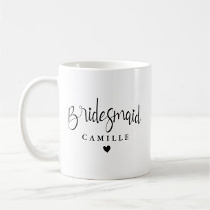 Personalisierte elegante Brautjungfer Hochzeit Kaffeetasse