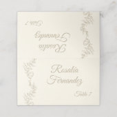 Personalisierte elegante Champagner-Tafelzuordnung Platzkarte (Außenseite Aufgefaltet)