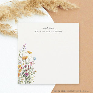 Personalisierte elegante Chic-Wildflower-Notizkart Mitteilungskarte