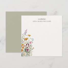 Personalisierte elegante Chic-Wildflower-Notizkart Mitteilungskarte