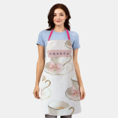 Personalisierte elegante Coquette-Muster-Teetasse Schürze (Getragen)