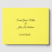 Personalisierte elegante Damask Blumengelbe Hochze Gästebuch (Rückseite)