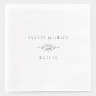 Personalisierte elegante Diamant-Hochzeitsjubiläum Servietten Mit Folie