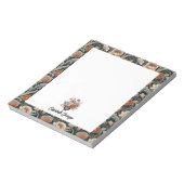 Personalisierte Elegante Dunkle Blumen Notizblock (Rotiert)