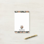 Personalisierte elegante dunkle Blumen Post-it Klebezettel (Auf Schreibtisch)