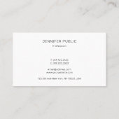 Personalisierte, elegante, einfache Designvorlage  Visitenkarte (Rückseite)