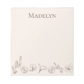 Personalisierte, elegante, einfache, neutrale Farb Notizblock (Vorderseite)