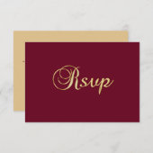Personalisierte Elegante Fall Burgundy UAWG Weddin RSVP Karte (Vorne/Hinten)