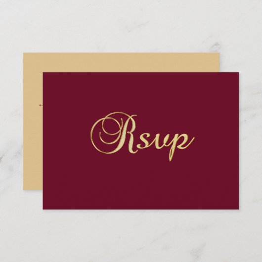 Personalisierte Elegante Fall Burgundy UAWG Weddin RSVP Karte (Vorne/Hinten)