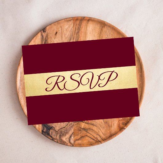 Personalisierte Elegante Fall Burgundy UAWG Weddin RSVP Karte