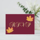 Personalisierte Elegante Fall Burgundy UAWG Weddin RSVP Karte (Stehend Vorderseite)