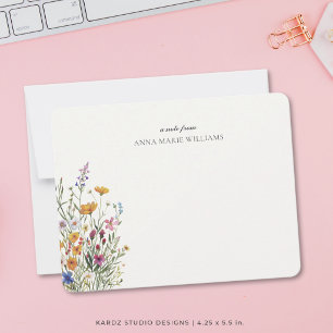 Personalisierte Elegante floral Boho Chic Note Car Mitteilungskarte