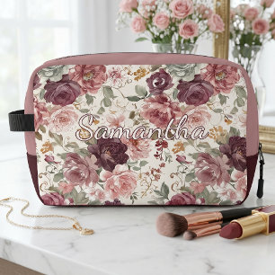Personalisierte elegante französische Blumen-Kosme Waschbeutel