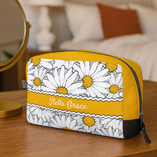 Personalisierte Elegante Gänseblümchen Blumen Kuns Waschbeutel