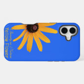 Personalisierte Elegante Gelbe Blume auf Royal Blu iPhone Hülle (Rückseite (Horizontal))