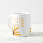 Personalisierte elegante gelbe Blume aufheitern Kaffeetasse (Vorderseite Links)