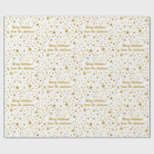 Personalisierte elegante Gold Stars Frohe Weihnach Geschenkpapier (Flach)