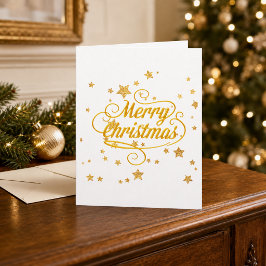 Personalisierte elegante goldene Frohe Weihnachtss Karte