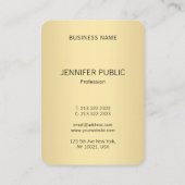 Personalisierte elegante Goldvorlage Visitenkarte (Rückseite)