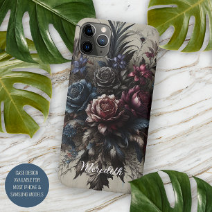 Personalisierte elegante gotische Rosenblumen im v Case-Mate iPhone Hülle