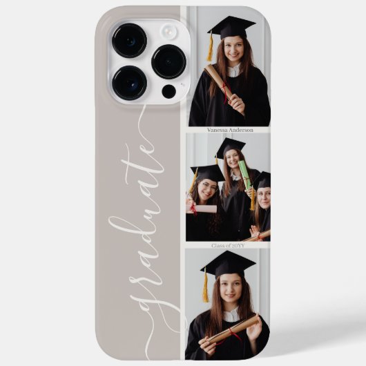 Personalisierte Elegante Graduate Script FotoColla Case-Mate iPhone Hülle (Rückseite)