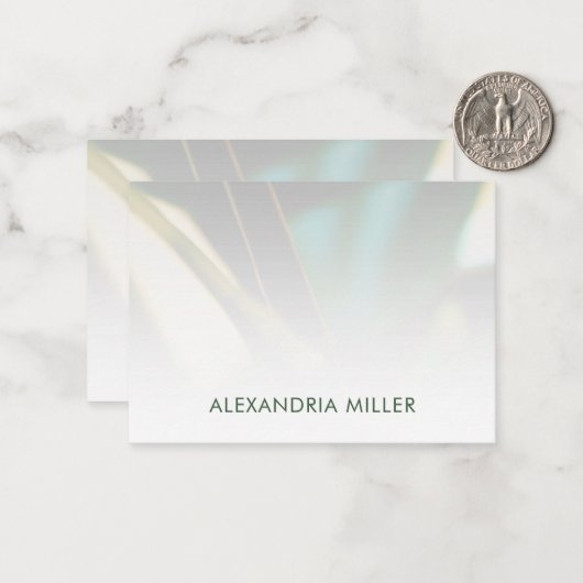 Personalisierte Elegante Grünflächen Flachbildschi Mitteilungskarte (Vorderseite/Rückseite Beispiel)