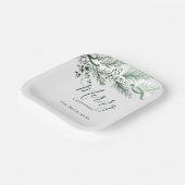 Personalisierte Elegante Hand Drawn Pine Weihnacht Pappteller (Gewinkelt)