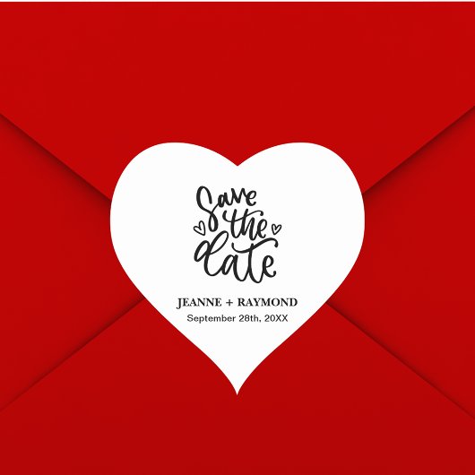 Personalisierte, elegante Hochzeit Sichern Sie das Herz-Aufkleber