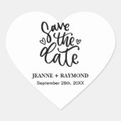 Personalisierte, elegante Hochzeit Sichern Sie das Herz-Aufkleber (Vorderseite)