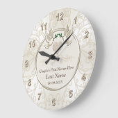 Personalisierte elegante Hochzeitsgeschenke für Pa Große Wanduhr (Winkel)