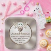 Personalisierte, elegante Hochzeitspapier-Teller,  Pappteller (Party)