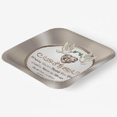 Personalisierte, elegante Hochzeitspapier-Teller, Pappteller (Gewinkelt)