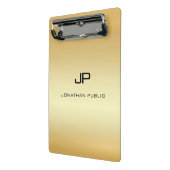 Personalisierte elegante Imitat Gold Modern Monogr Mini Klemmbrett (Gewinkelt2)